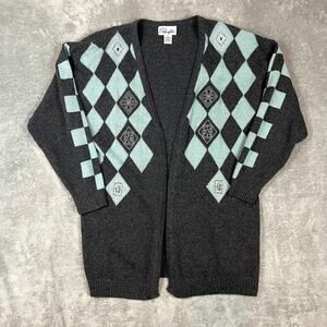 VTG Pappagallo Sweater Womens L Lambswool Angora Shoulder Pads Holiday 80s